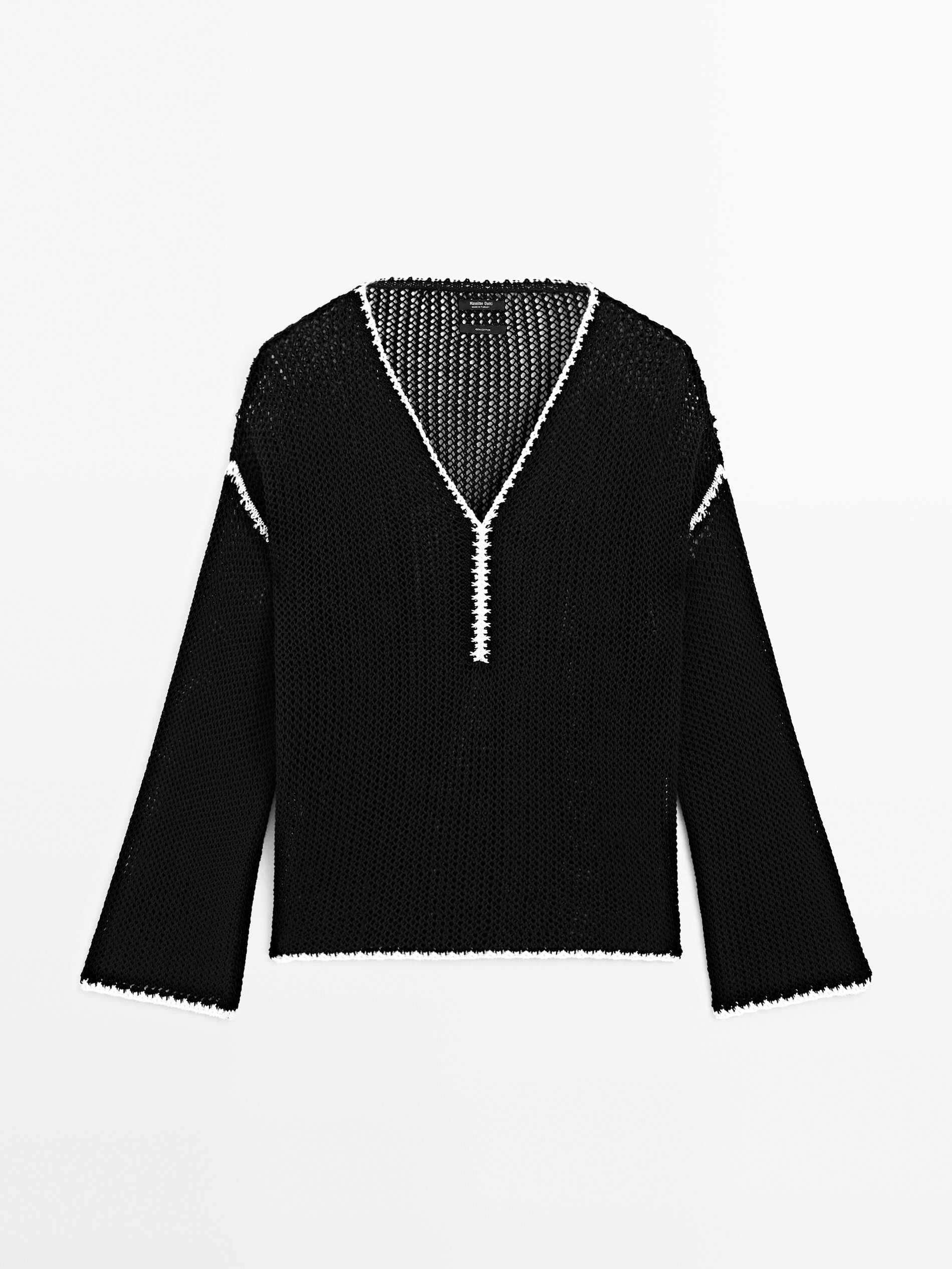 100% Cotton Openwork Crochet Sweater