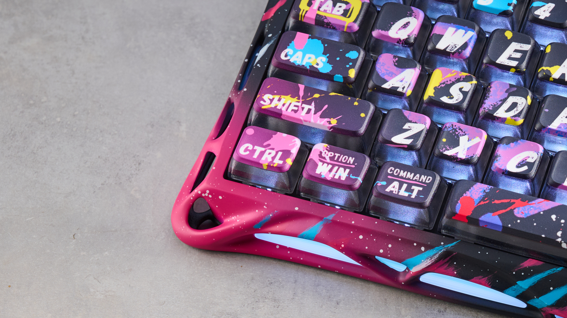 A Neon Graffiti GravaStar Mercury V75 Pro HE Hall Effect keyboard