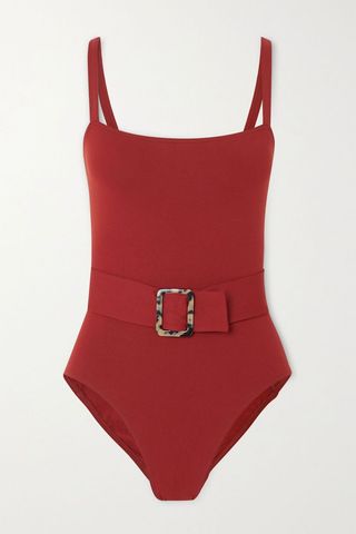 red swimsuit
