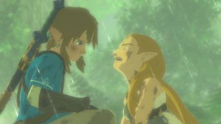 Link and Zelda crying in Breath of the Wild