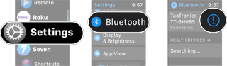 Classify Bluetooth Device In watchOS: Launch Settings, tap Bluetooth, and then tap the info button beside the device you want.
