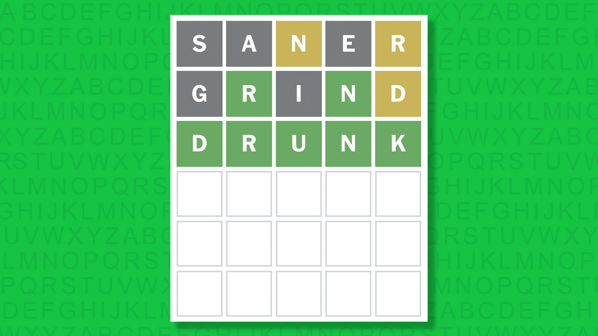 NYT Wordle answer for game 1770 on a green background