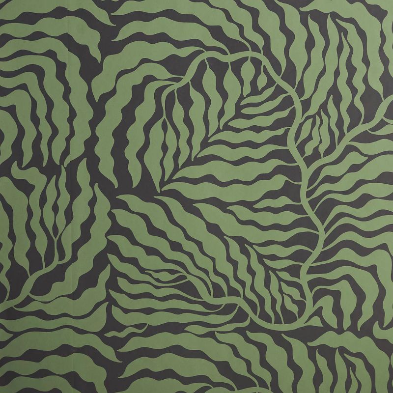 green fern patterned wallpaper