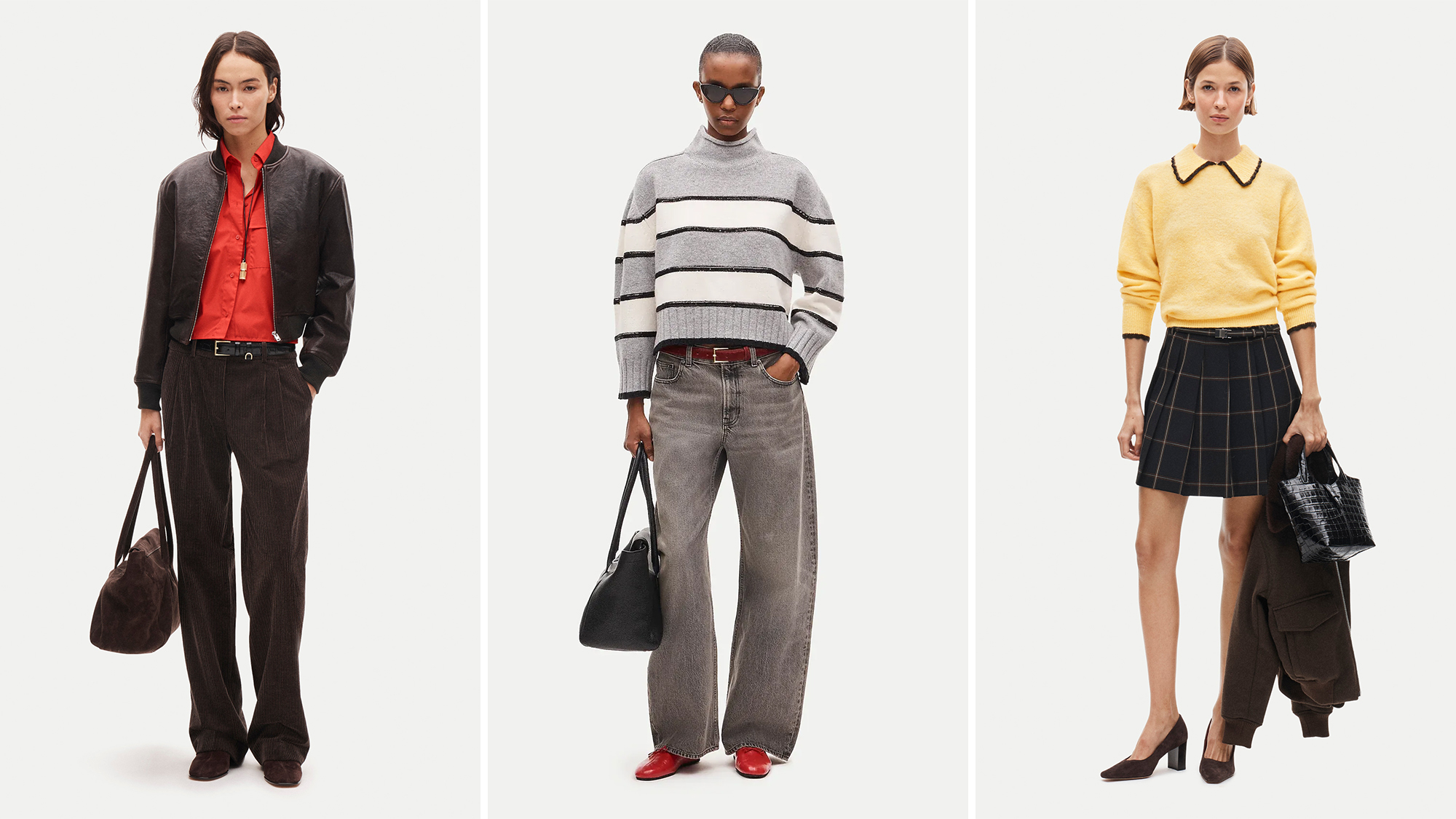 Collage of models wearing chic J.Crew outfits.