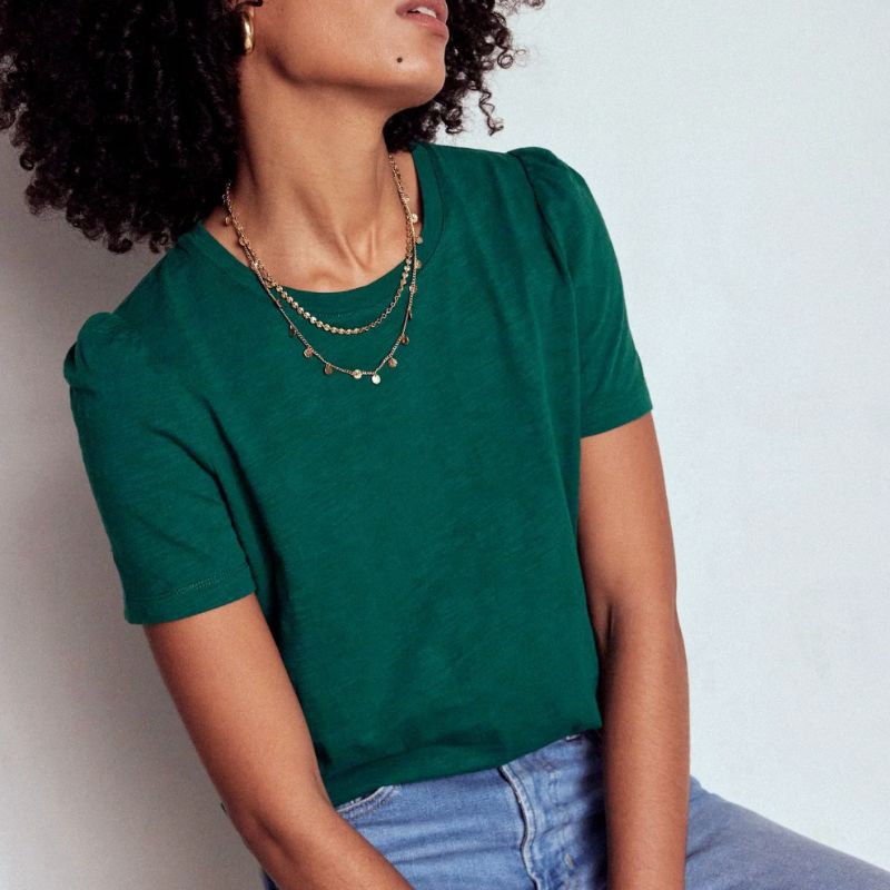 Boden , Cotton Puff Sleeve T-Shirt