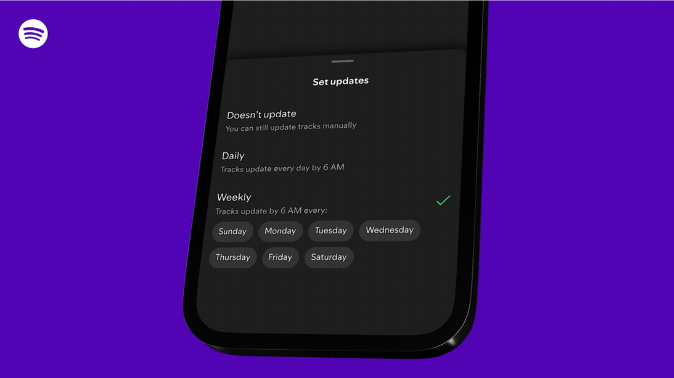 An iPhone showing the settings for Spotify&#039;s new Prompted Playlist generator