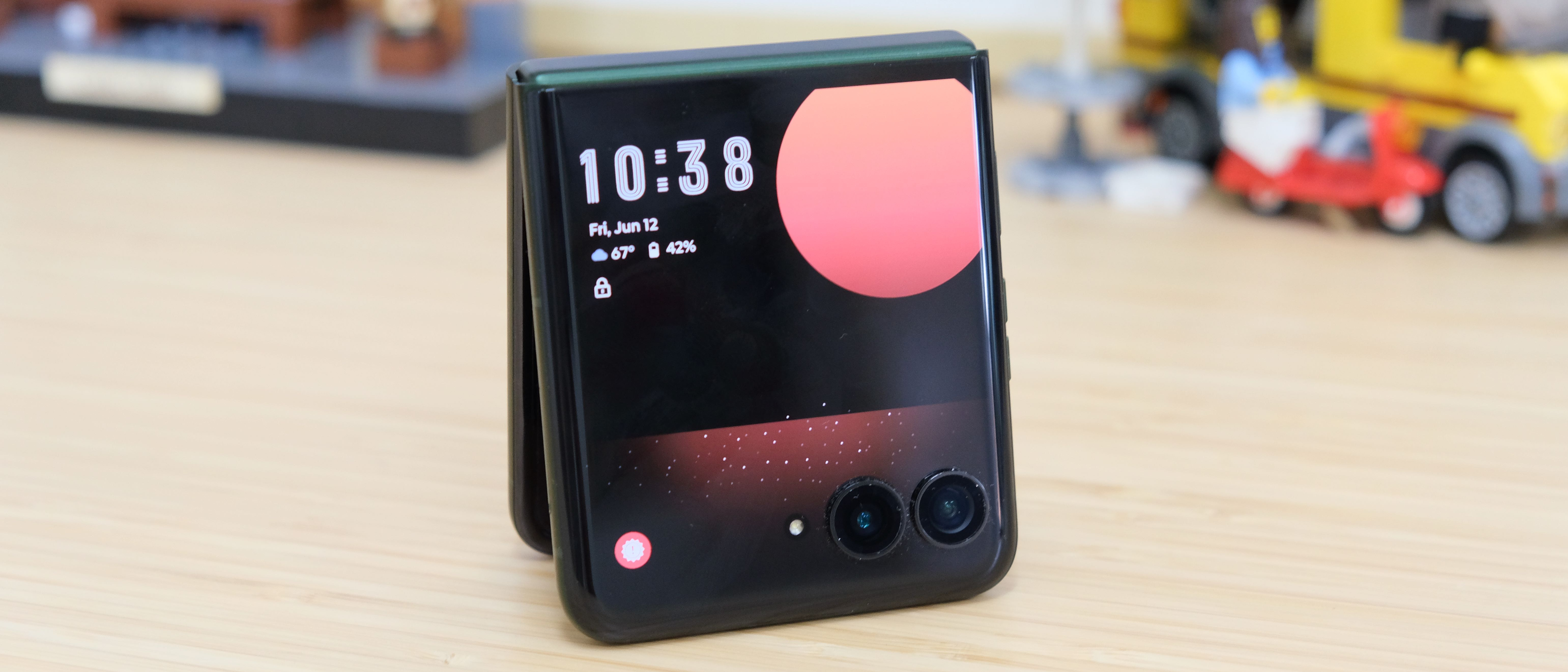 The Motorola Razr Plus 2026 lying on a table