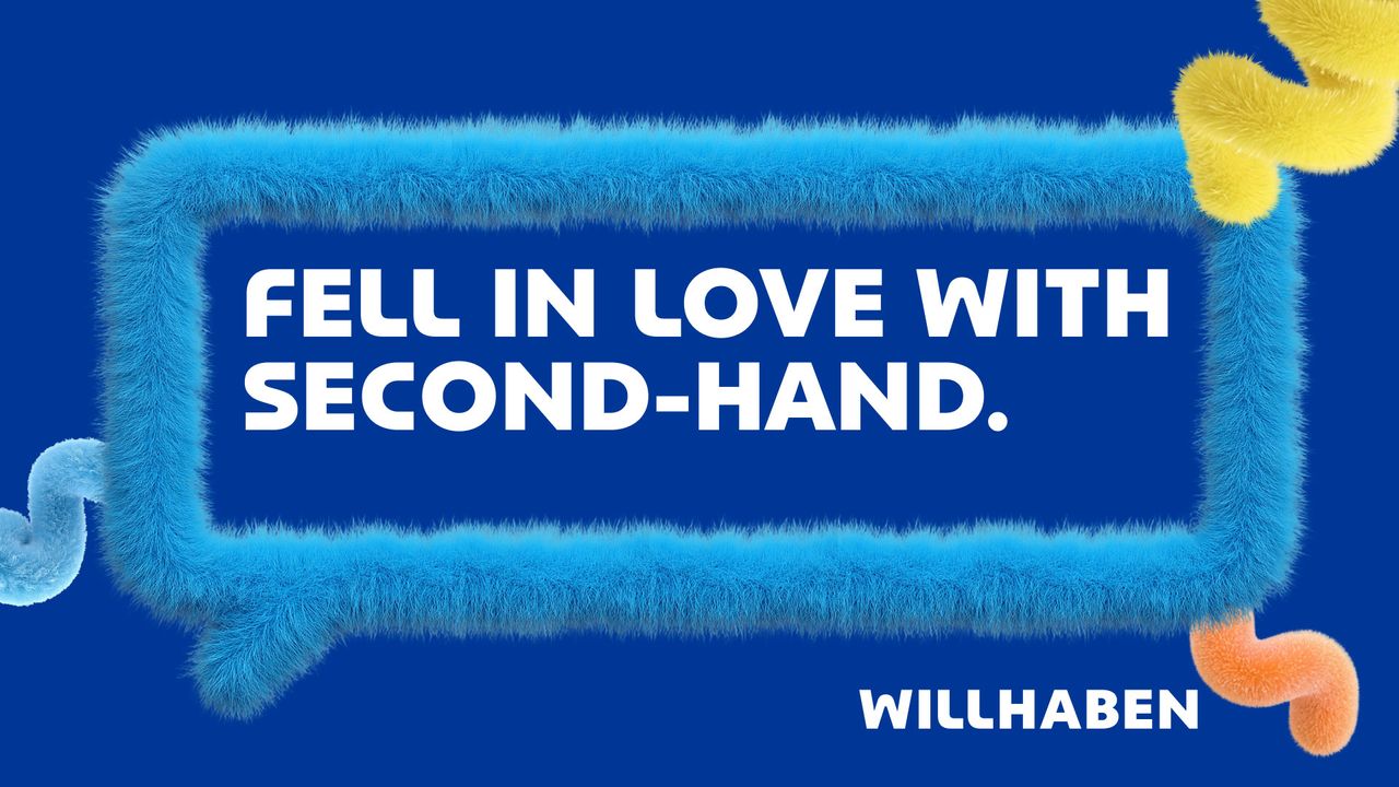 rebrand for Willhaben with a magnifying glass at its centre