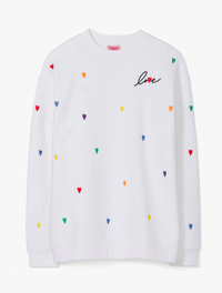 Kate Spade Rainbow Embroidered Hearts Sweatshirt | $168/£150