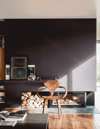 Dark minimalism purple nordic interior