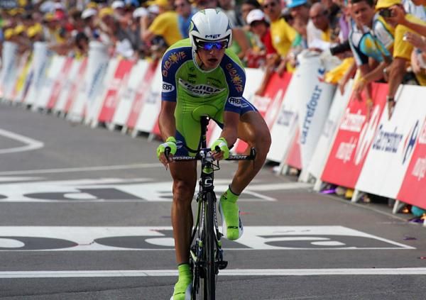 Vincenzo Nibali (Liquigas) crosses the finish line in 9th place.
