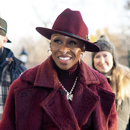 Cynthia Erivo is seen on the Upper West Side on November 27, 2025 in New York City. 