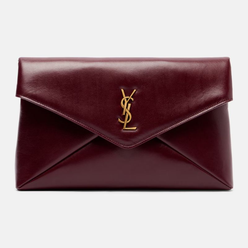 Saint Laurent Cassandre leather pouch cut out