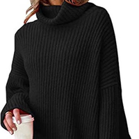 $40 LILLUSORY Women's Turtleneck Oversized Long Batwing Sleeve Fall Sweater 2022