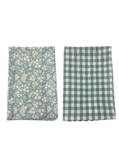 Flower & Check Fabric Napkins, 4ct. 