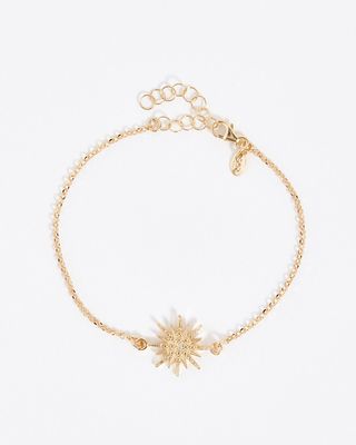 Star Solid Gold & Diamond Bracelet, 9ct Gold