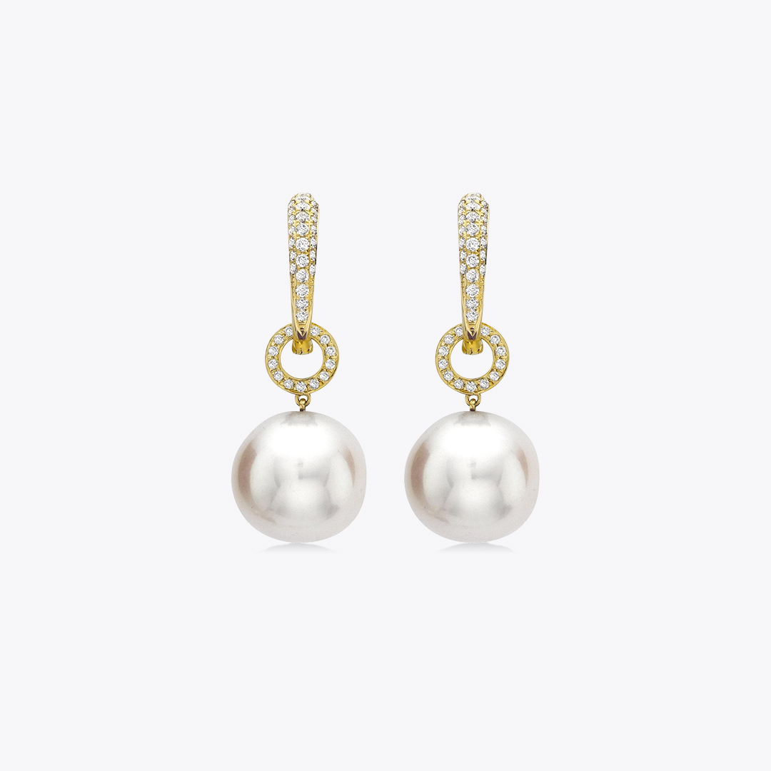 Pearl and Diamond Loop Detachable Earrings