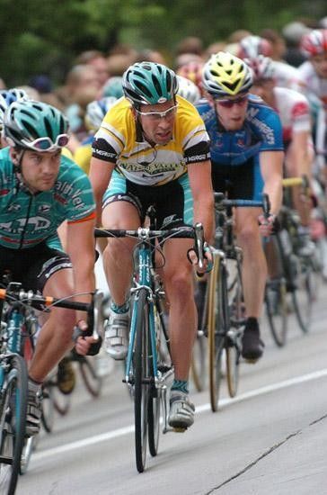 In the leader's jersey at Nature Valley