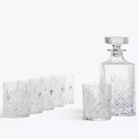 John Lewis &amp; Partners Paloma Sirius Cut Crystal Glass Whisky Decanter and Tumblers Set | £60 at John Lewis &amp; Partners