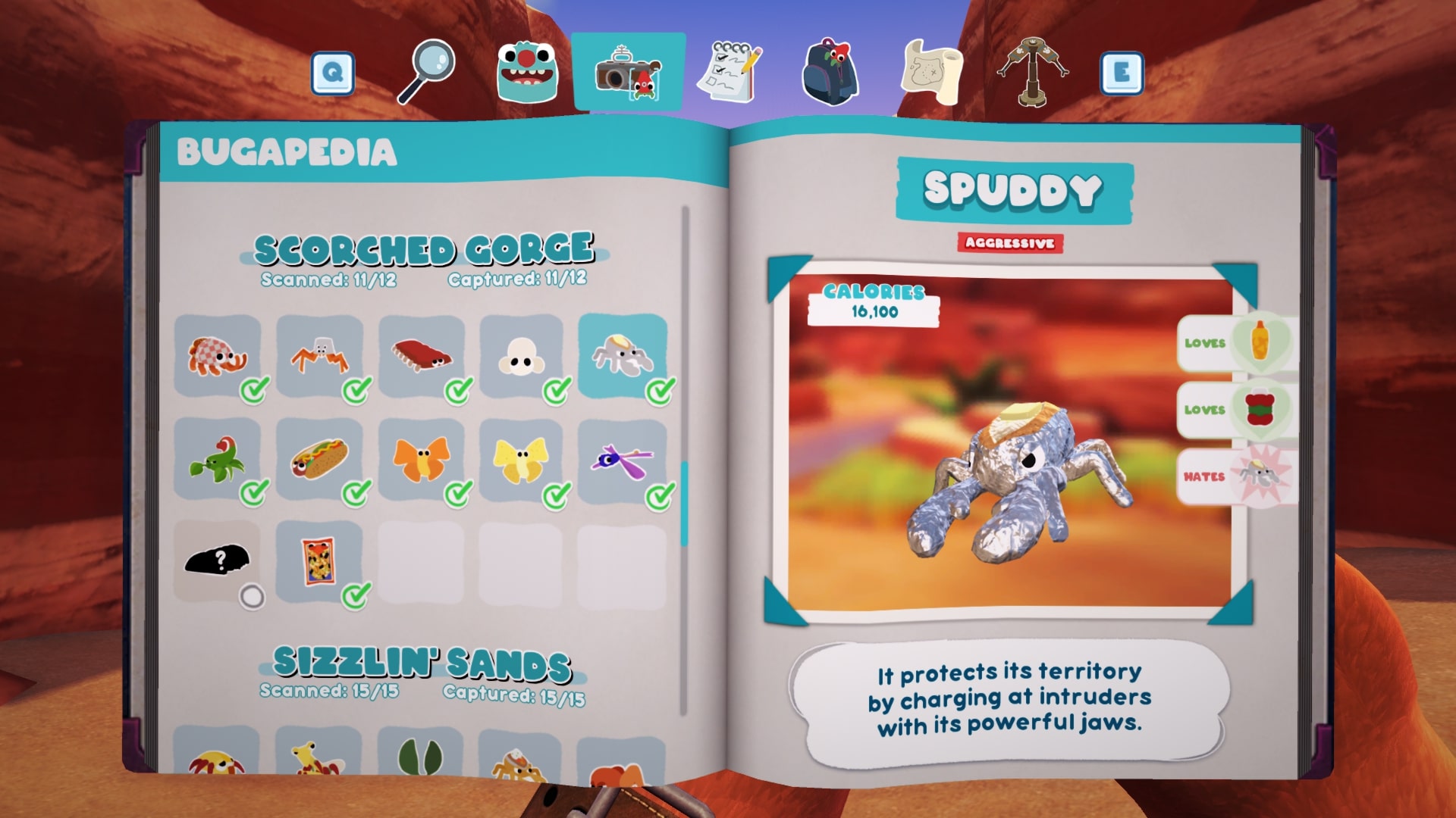 Bugsnax Bugapedia: Spuddy