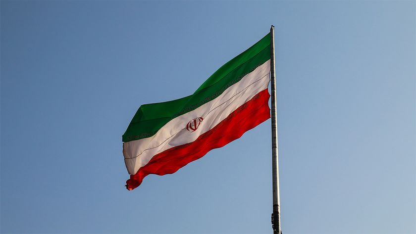 Flag of Iran flying