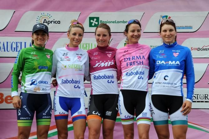 The Giro Rosa jersey holders after stage 6