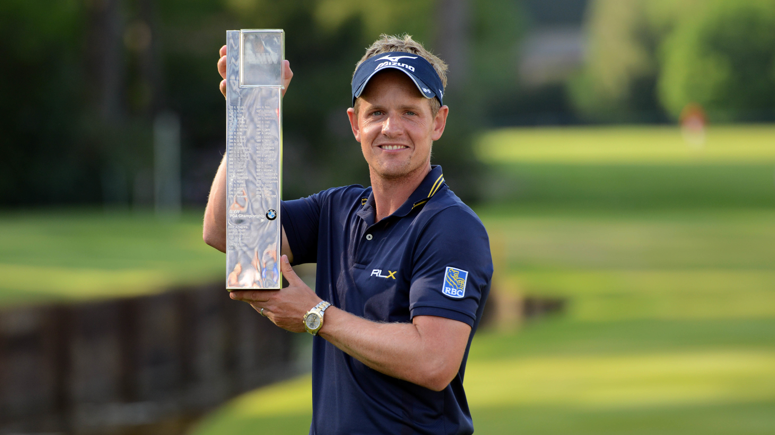 Luke Donald with the BMW PGA Championship trophy