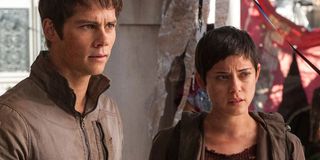 Dylan O'Brien and Rosa Salazar in Maze Runner: The Scorch Trials