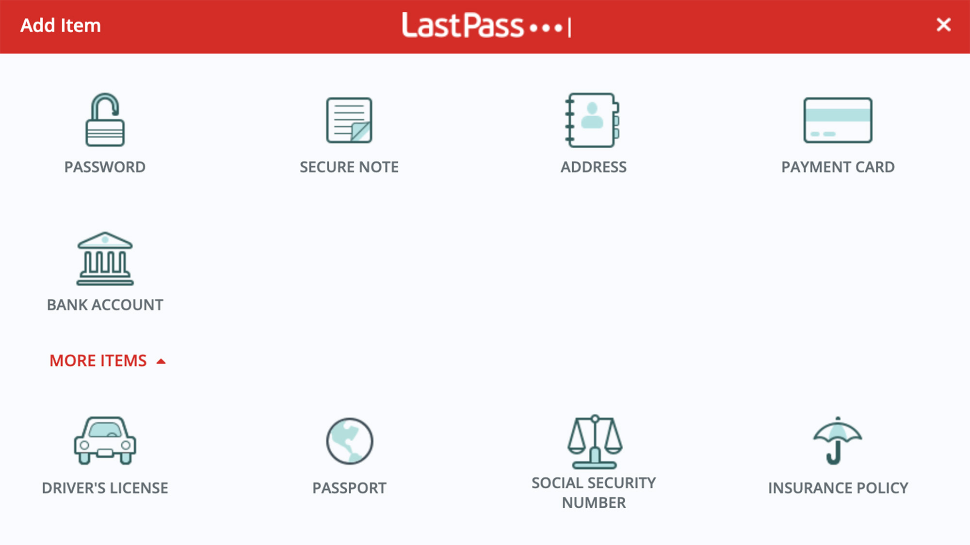 LastPass software screen grab