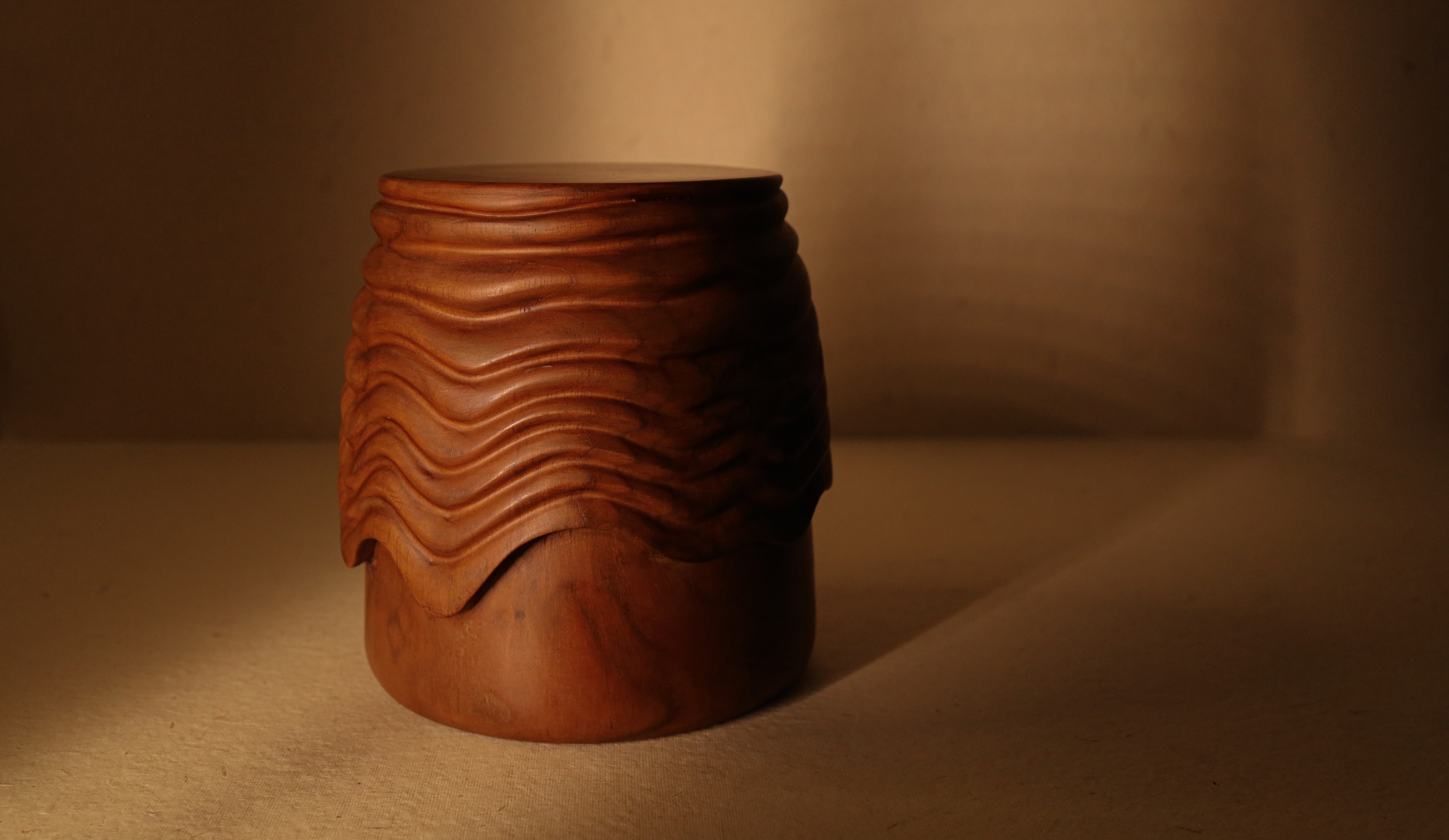 hand carved teak side table