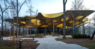 hero exterior of the House of Music in Hungary by Sou Fujimoto