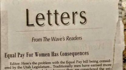 Letter about equal pay written by Utah's Wasatch GOP chair James C. Green.