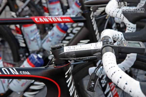 Canyon's head tubes are on the long side but team riders don't seem to have too much trouble achieving their desired position - at least with a lower-profile headset cone and standard compression assembly fitted.
