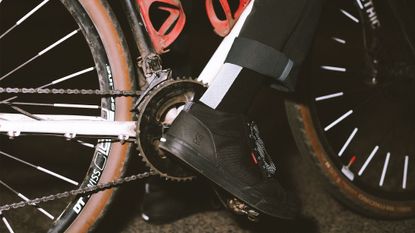 Best cycling socks: Urban rider wearing the Chrome Industries Merino Night Socks