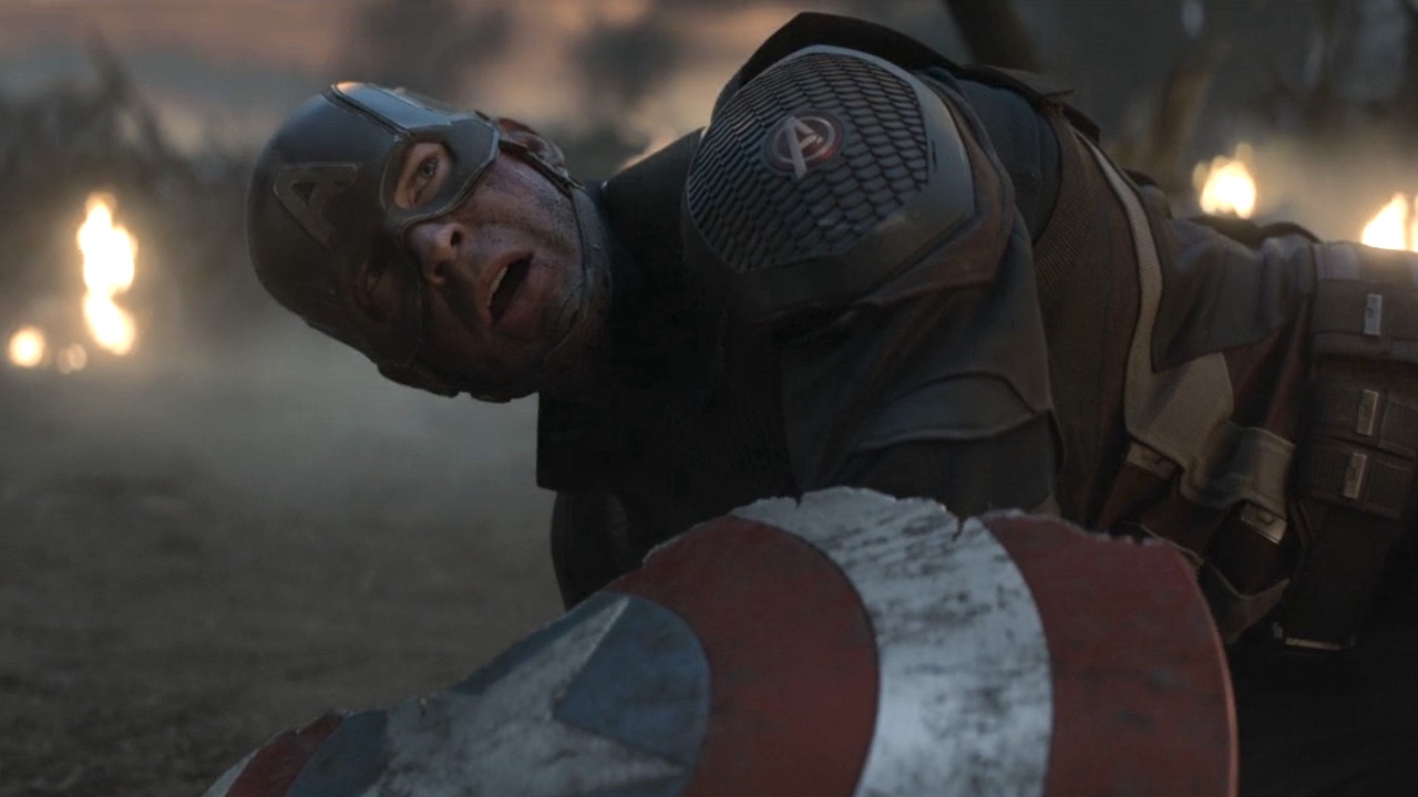 Captain America on the ground after going 1:1 with Thanos