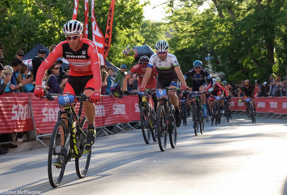 Todd Wells (SRAM-TLD) finishing second with Brian Matter (Linear Sport Racing) third