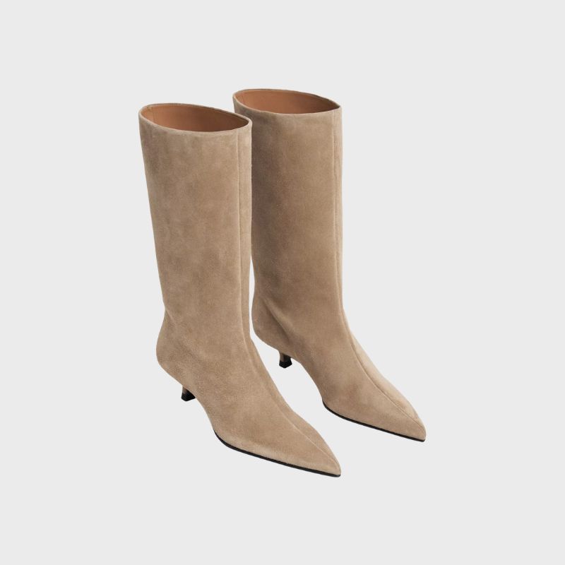 Flattered Pointed Suede Boots