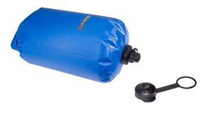 Ortlieb Water Sack and Shower-Valve on white background