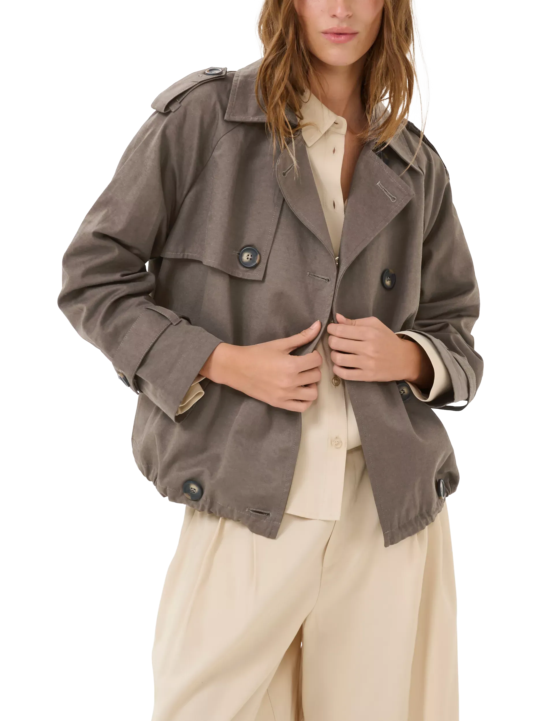 My Essential Wardrobe Mira Trench Jacket, Major Brown