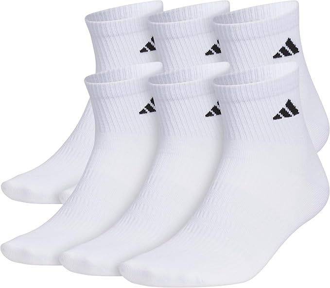 adidas, Adidas Men's Superlite Quarter Socks 6-Pack, Athletic, Durable, Lightweight, Breathable With Compression and Arch Support