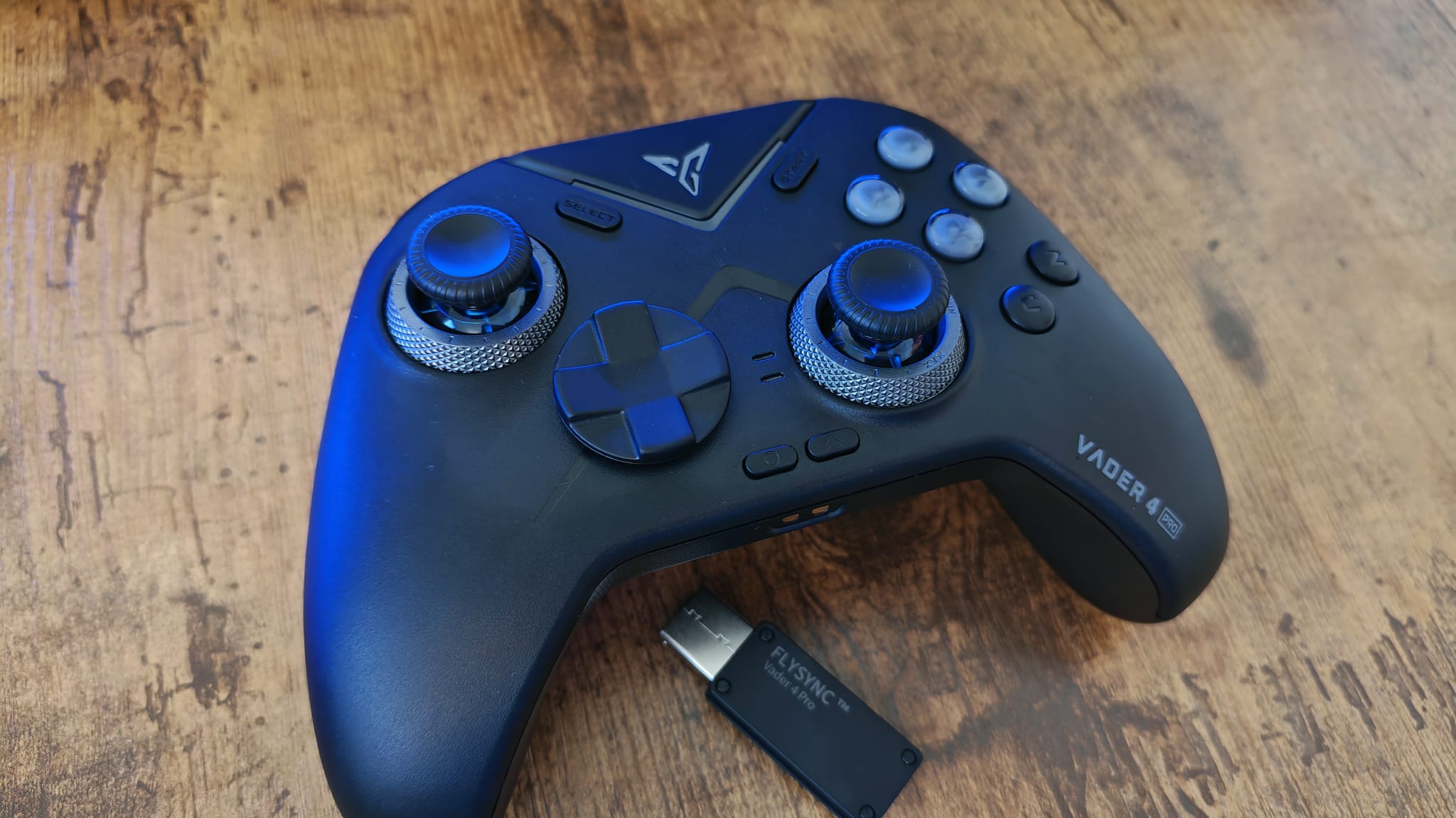 The Flydigi Vader 4 Pro on a desk