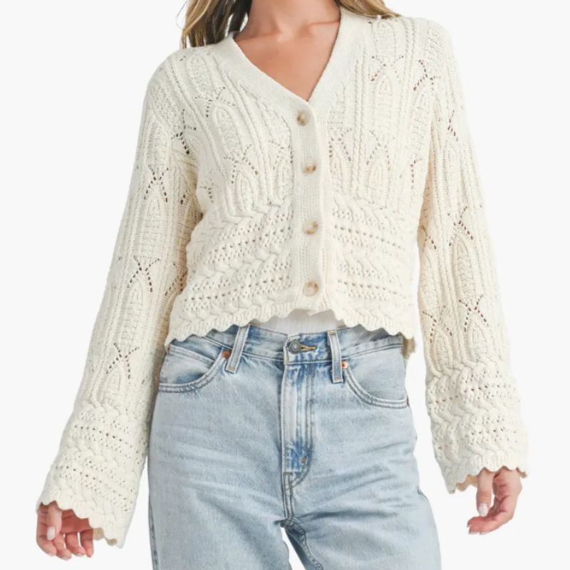crochet white cardigan