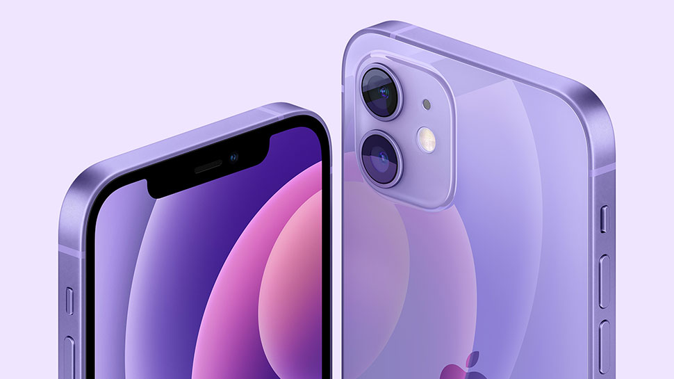 The iPhone 12 mini in purple.