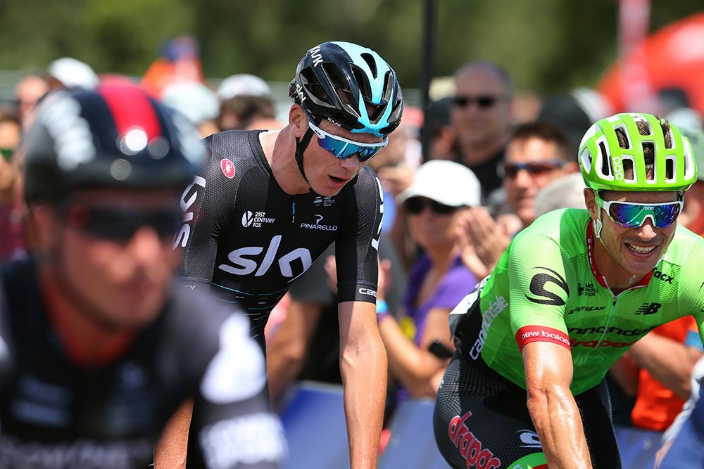 Chris Froome (Team Sky) rolls out at the start