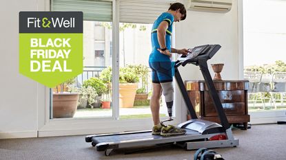 Man using treadmill bought in the Black Friday deals