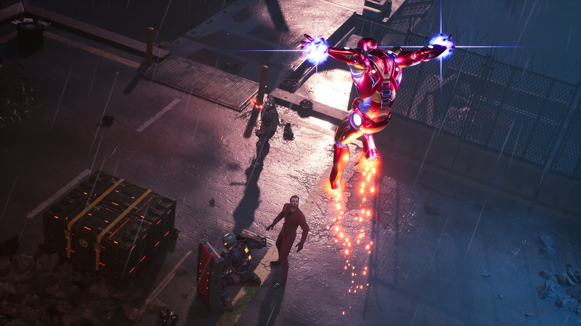 Iron Man fighting Hydra in Midnight Suns