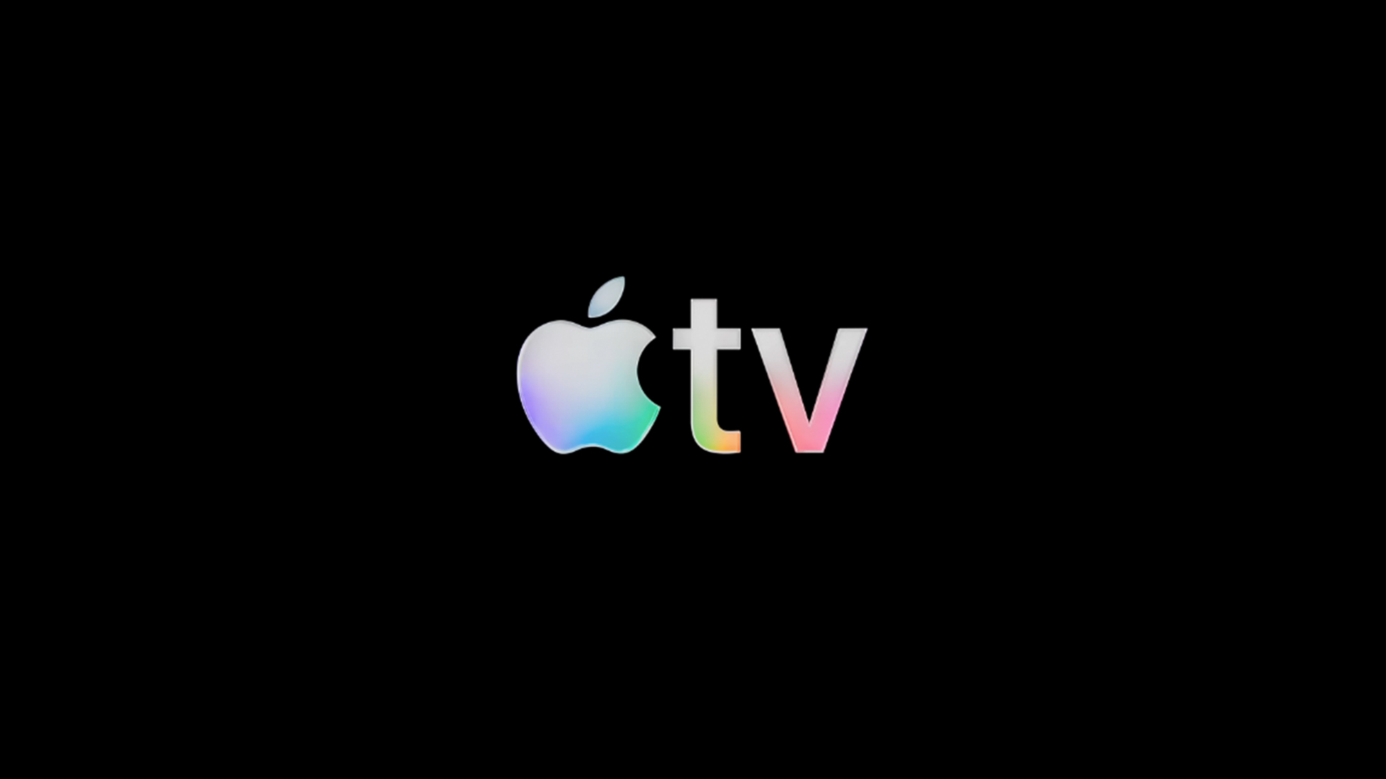The Apple TV logo on a black background