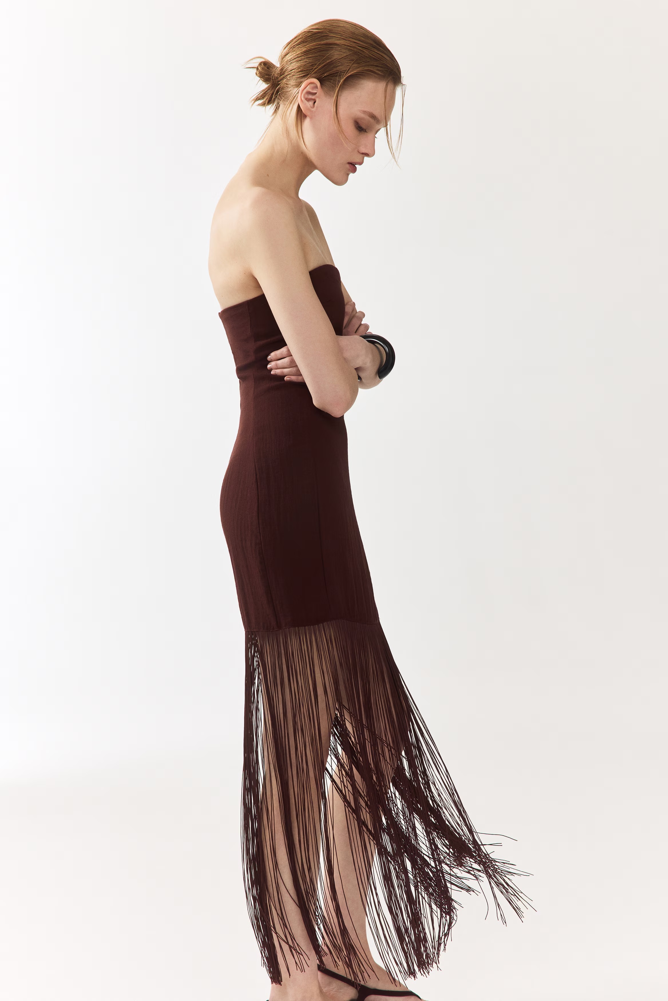 Bandeau dress with fringes, H&M