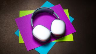 AirPods Max USB-C against colorful background