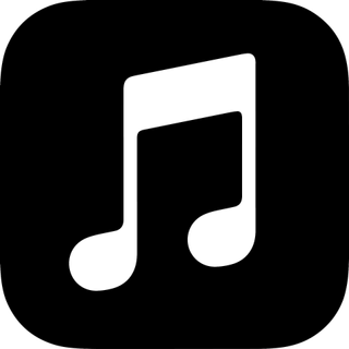 Apple Music icon in black on a white background
